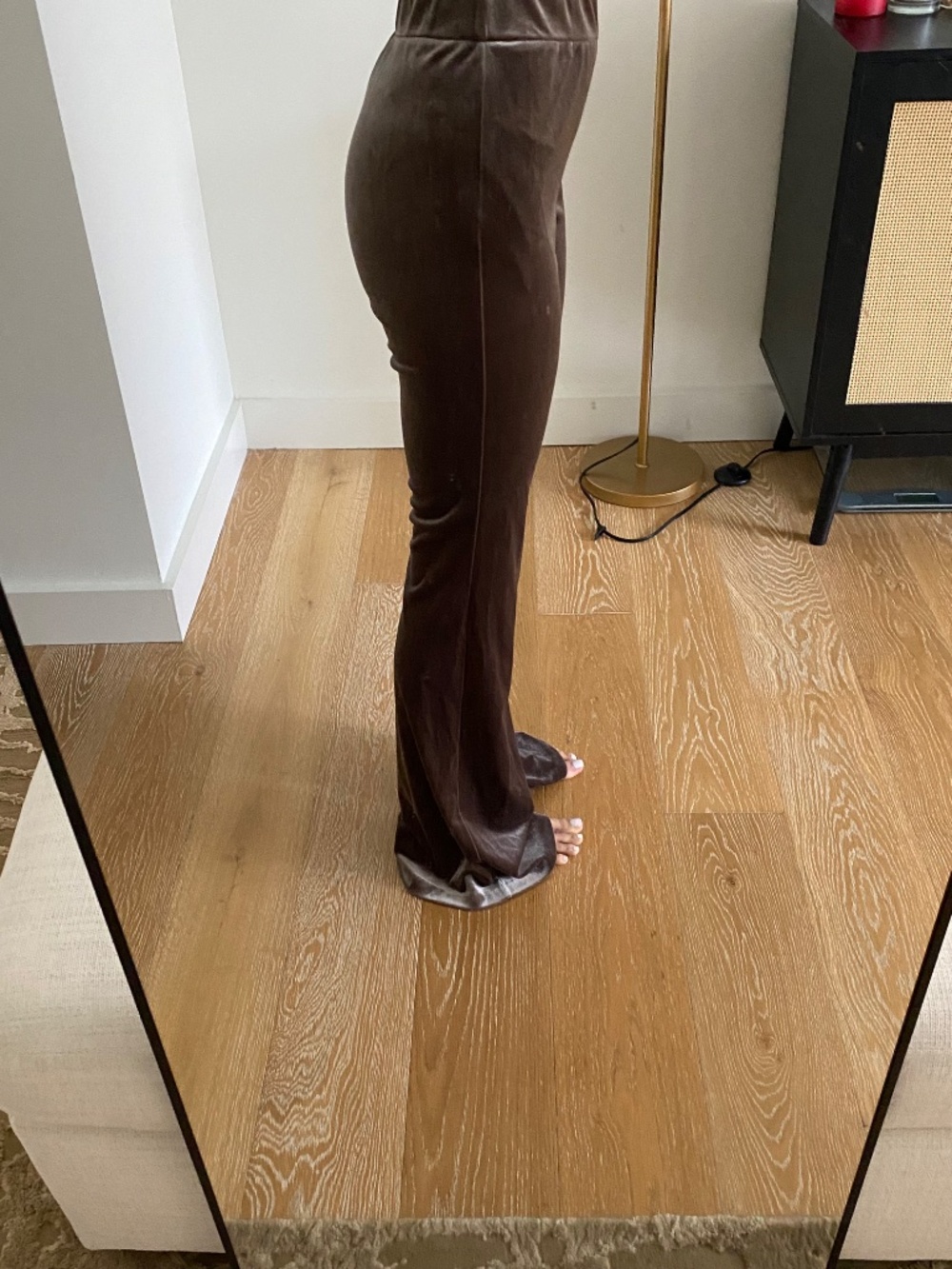 Zara Brown Velvet/ Velour Pants | Size XS - Picture 4 of 8